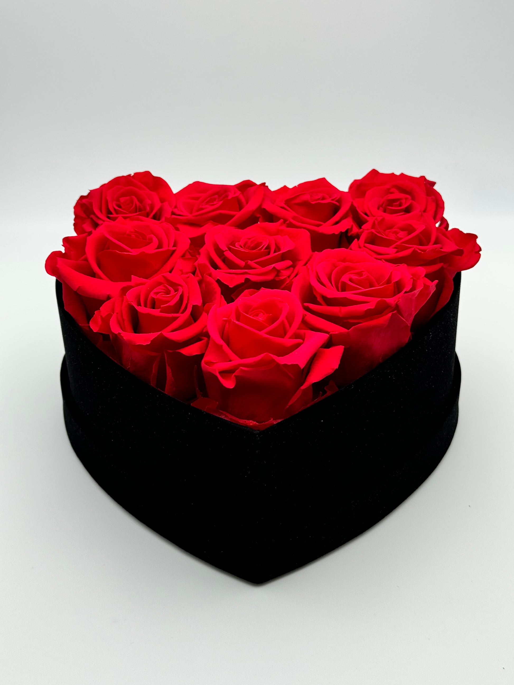 Roses rouge en cœur noir - Velours