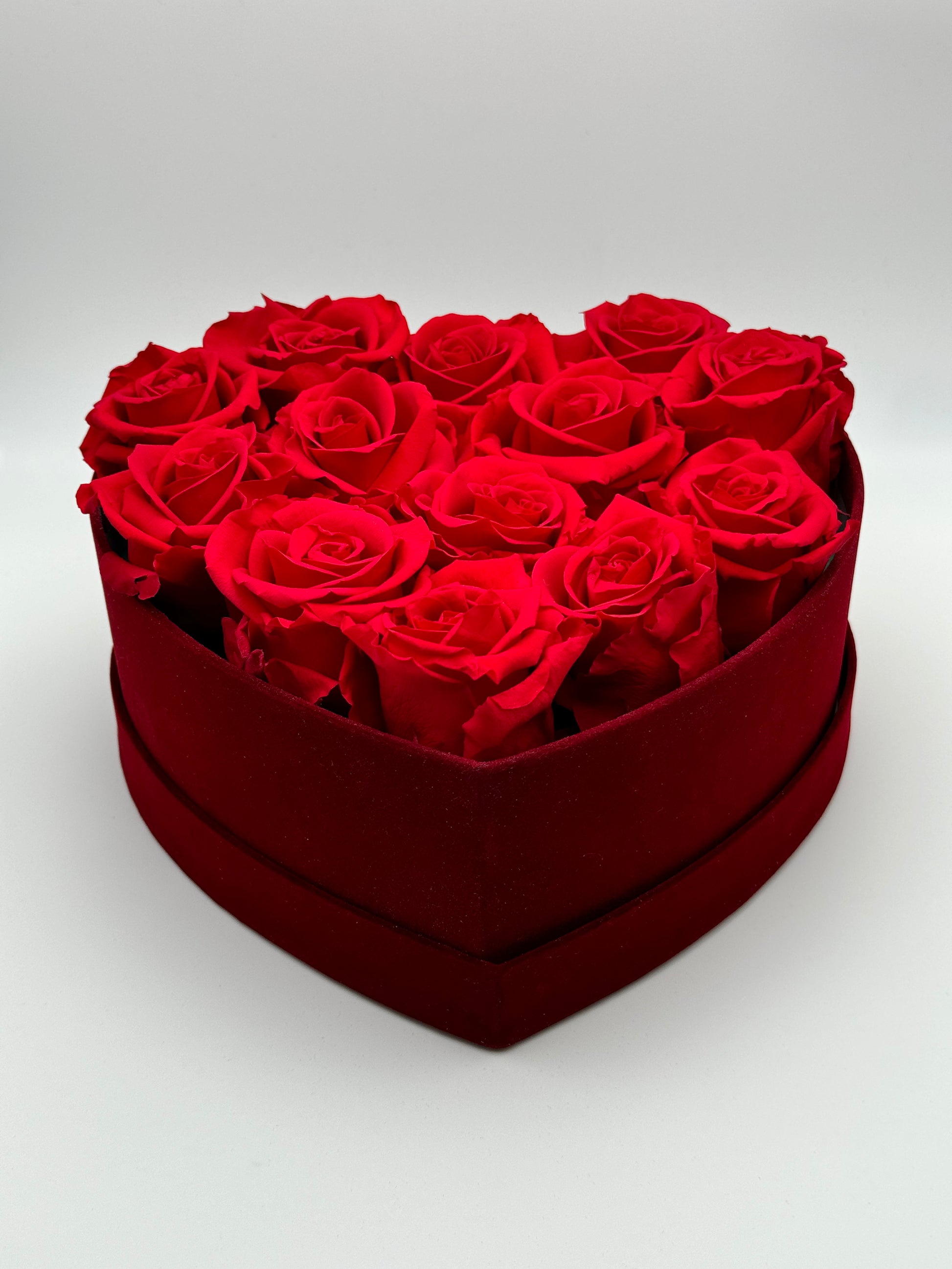 Roses rouge en cœur rouge - Velours